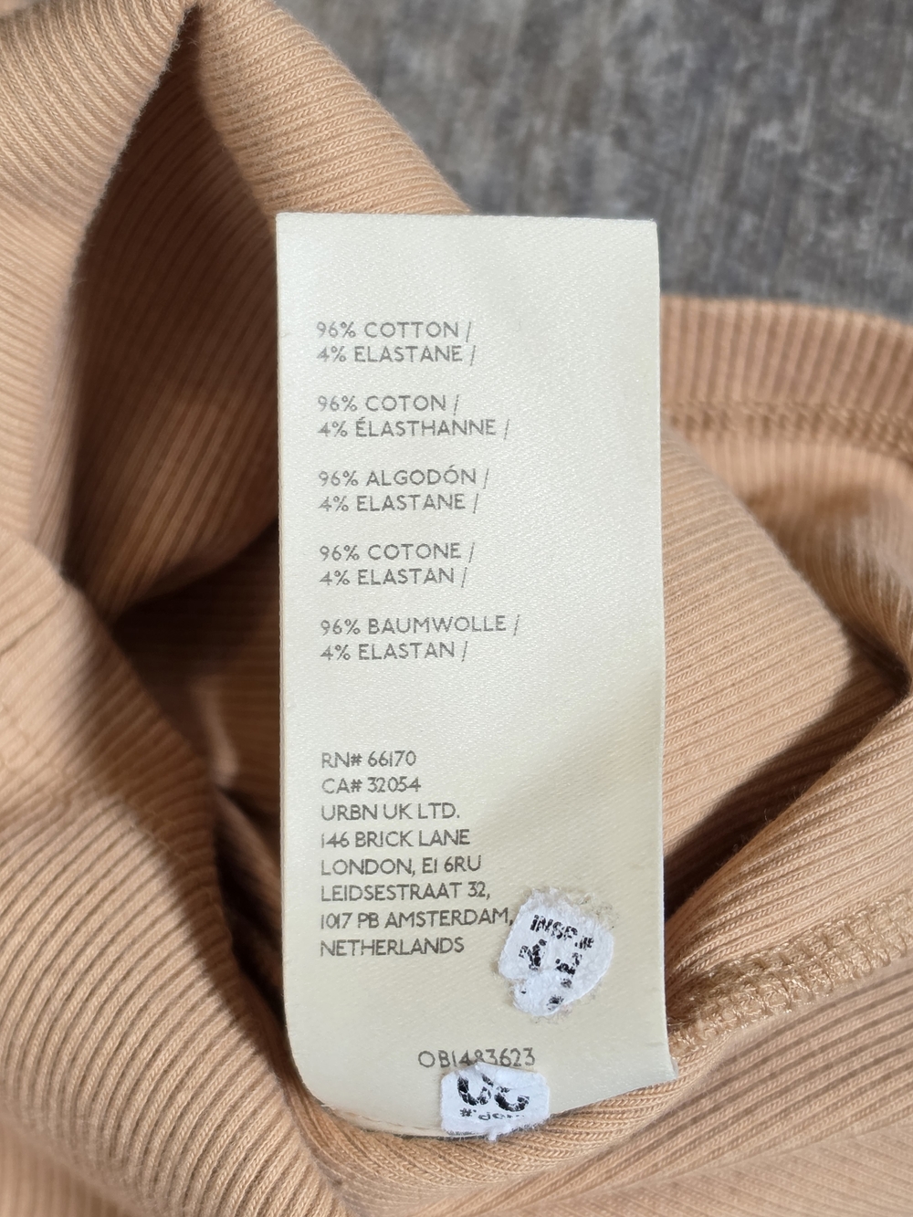 Anthropologie Maeve Short-Sleeve Ribbed Crop Top Womens M Cammel Minimalist Stre - Picture 11 of 11